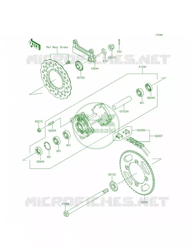 Rear Hub Kawasaki MOTOS 140 2015 KLX140  KLX140AFF