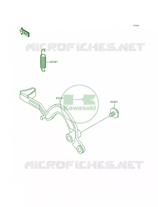 Brake Pedal Kawasaki MOTOS 200 1994 KDX200  KDX200-E6