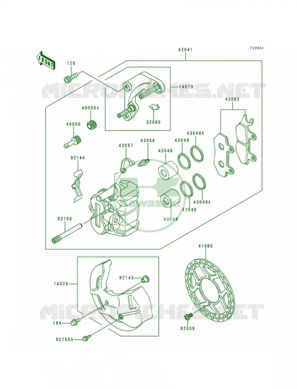Front CaliperKDX200-E5E6 Kawasaki MOTOS 200 1994 KDX200  KDX200-E6