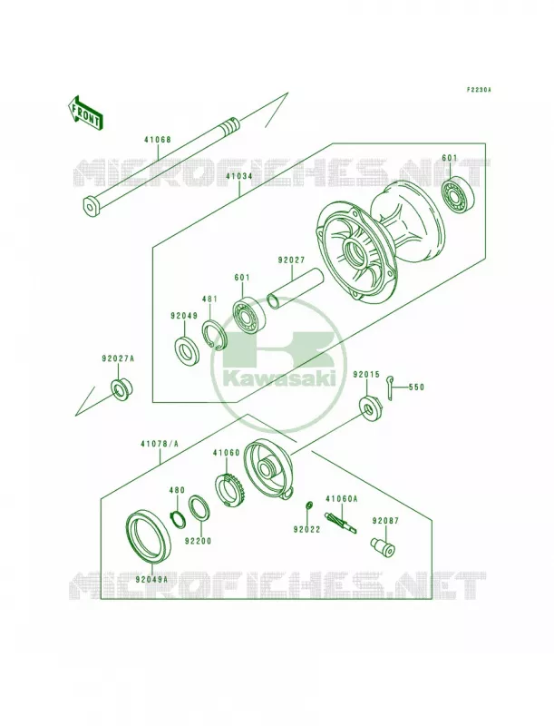Front HubKDX200-E5E6 Kawasaki MOTOS 200 1994 KDX200  KDX200-E6