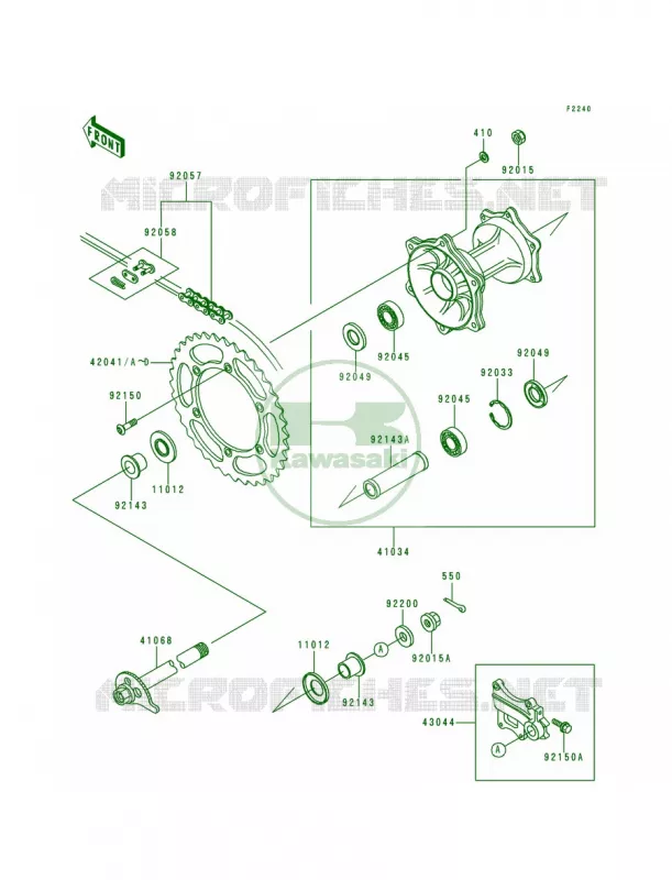 Rear Hub Kawasaki MOTOS 200 1994 KDX200  KDX200-E6