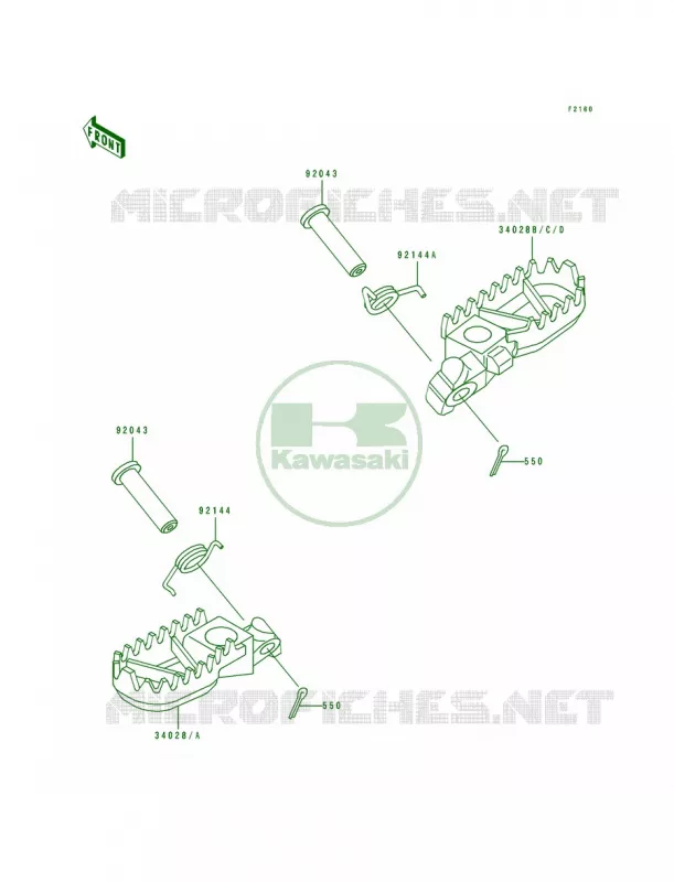 Footrests Kawasaki MOTOS 250 1994 KDX250  KDX250-D4
