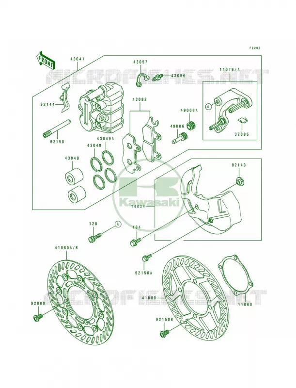 Front Brake Kawasaki MOTOS 250 1994 KDX250  KDX250-D4
