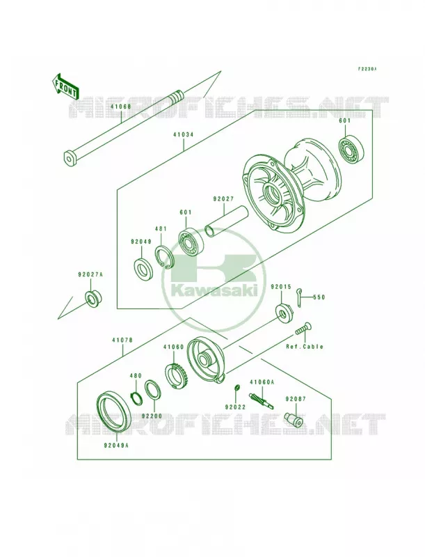 Front Hub KDX250-D2D3D4 Kawasaki MOTOS 250 1994 KDX250  KDX250-D4