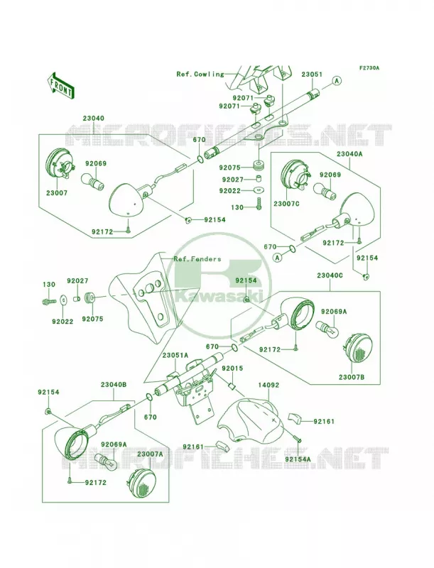 Turn SignalsACF Kawasaki MOTOS 1700 2009 Vulcan 1700 Voyager  VN1700A9F