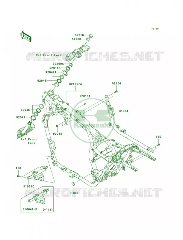 Frame Kawasaki MOTOS 1700 2009 Vulcan 1700 Voyager ABS  VN1700B9F