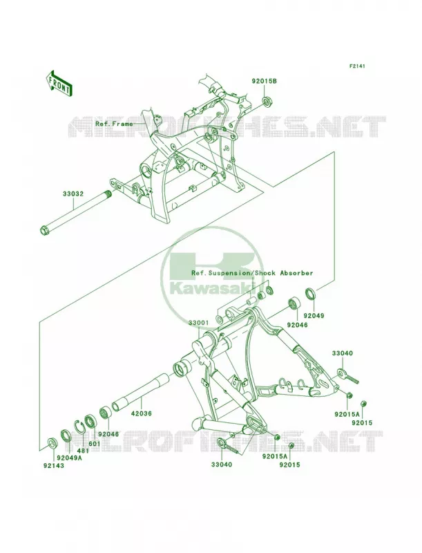 Swingarm Kawasaki MOTOS 2000 2007 Vulcan 2000 Classic LT  VN2000F7F