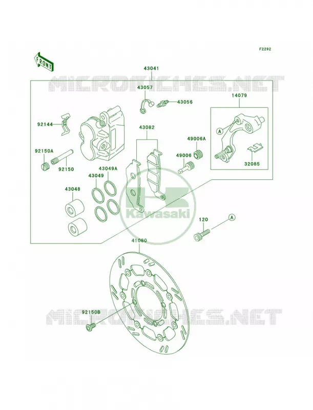 Front Brake Kawasaki MOTOS 650 1994 KLX650   KLX650-C2