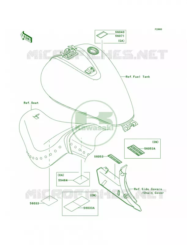 Labels Kawasaki MOTOS 900 2007 Vulcan 900 Classic LT  VN900D7F