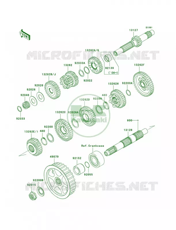 Transmission Kawasaki MOTOS 900 2007 Vulcan 900 Classic LT  VN900D7F