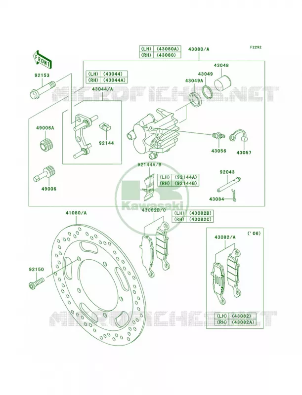 Front Brake Kawasaki MOTOS 1600 2006 Vulcan 1600 Nomad  VN1600D6F