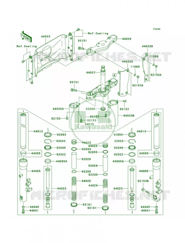 Front ForkD6F Kawasaki MOTOS 1600 2006 Vulcan 1600 Nomad  VN1600D6F
