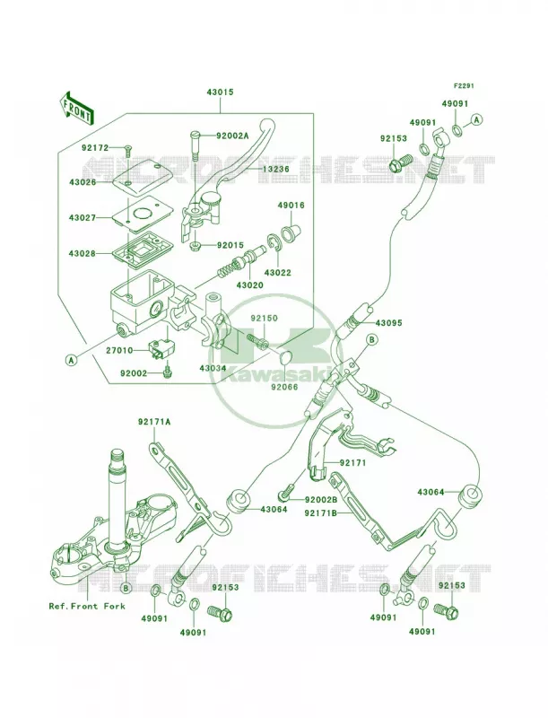 Front Master Cylinder Kawasaki MOTOS 2000 2006 Vulcan 2000 Classic LT  VN2000F6F