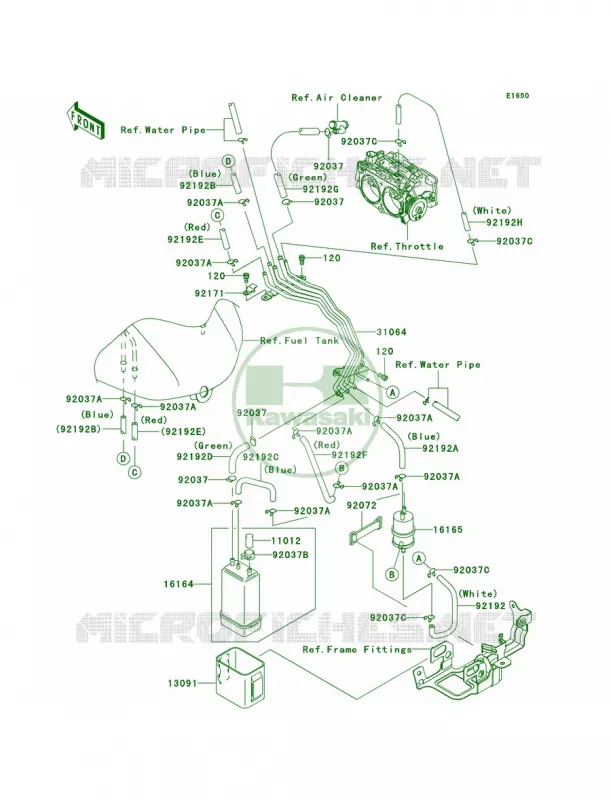 Fuel Evaporative SystemCA Kawasaki MOTOS 2000 2006 Vulcan 2000 Classic LT  VN2000F6F