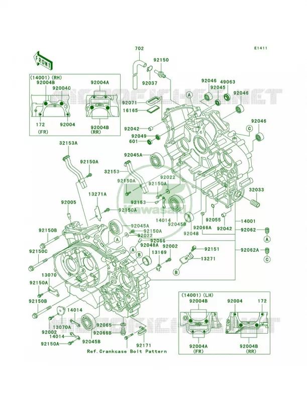 Crankcase Kawasaki MOTOS 1500 2004 Vulcan 1500 Nomad Fi  VN1500-L5