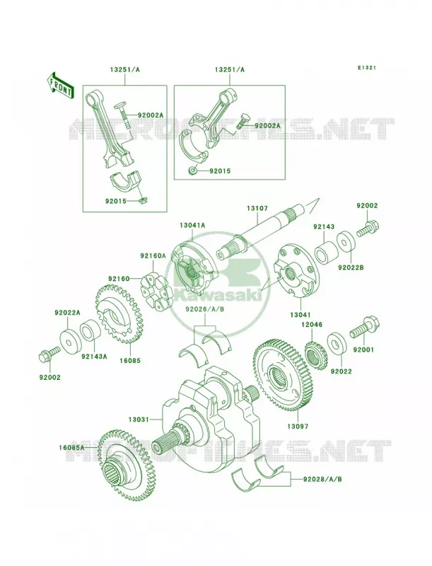 Crankshaft Kawasaki MOTOS 1500 2003 Vulcan 1500 Nomad Fi  VN1500-L4