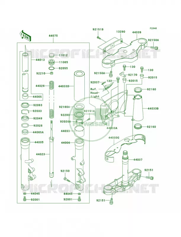 Front Fork Kawasaki MOTOS 1500 2003 Vulcan 1500 Nomad Fi  VN1500-L4