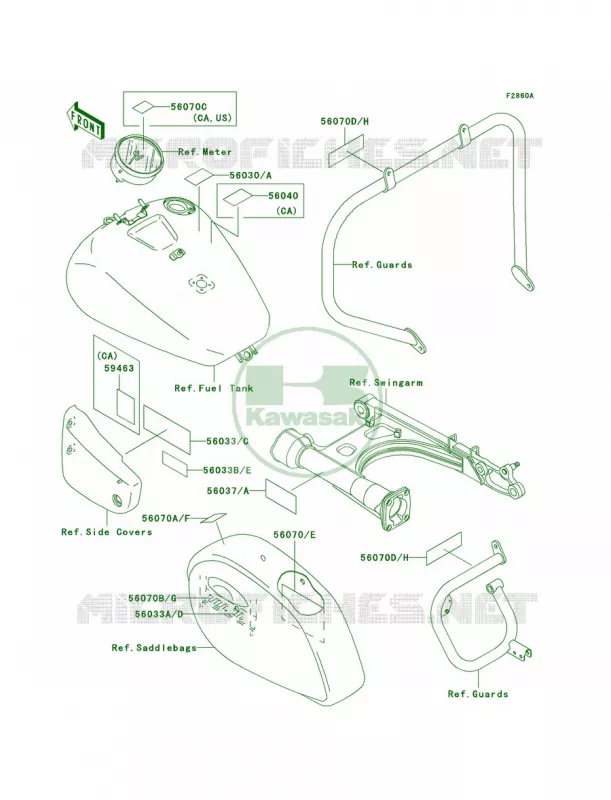 LabelsVN1500-L4 Kawasaki MOTOS 1500 2003 Vulcan 1500 Nomad Fi  VN1500-L4