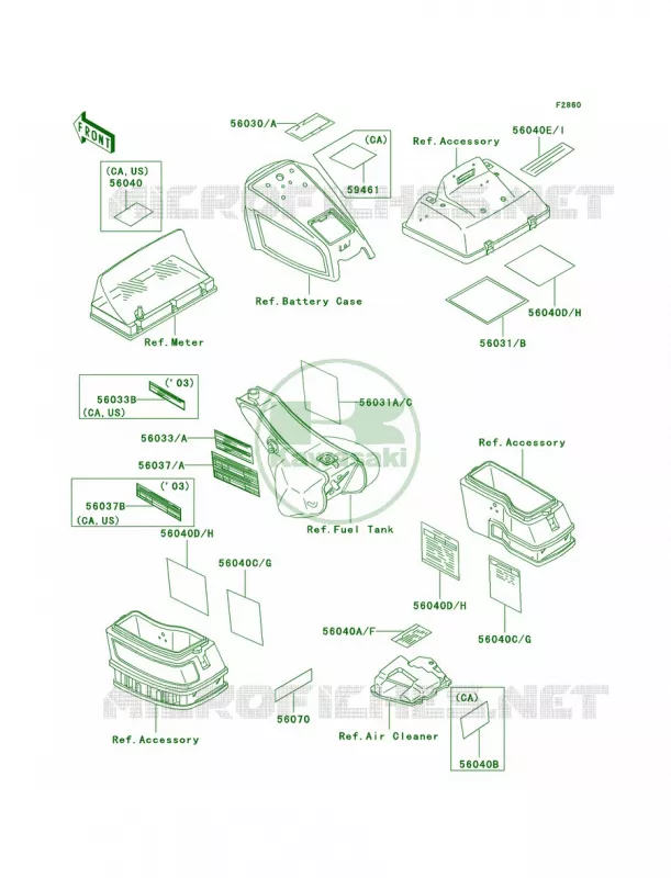 Labels Kawasaki MOTOS 1200 2003 Voyager XII  ZG1200-B17