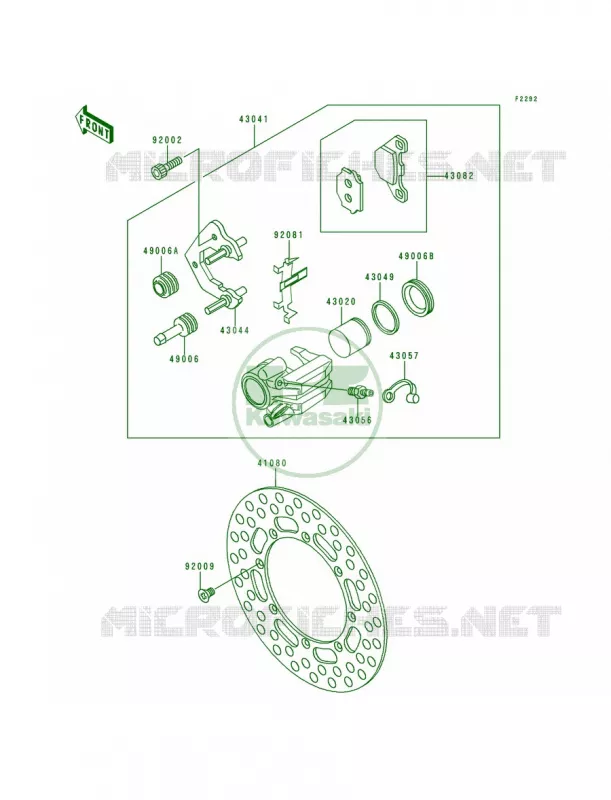 Front CaliperKDX200-E4 Kawasaki MOTOS 200 1993 KDX200  KDX200-E5