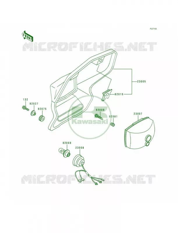 Head Lamp Kawasaki MOTOS 200 1993 KDX200  KDX200-E5