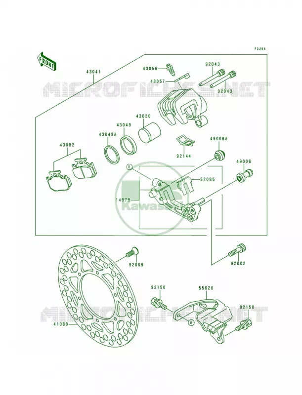 Rear Caliper Kawasaki MOTOS 200 1993 KDX200  KDX200-E5