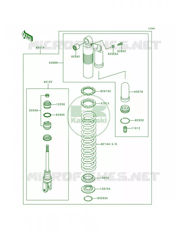 Shock Absorber Kawasaki MOTOS 200 1993 KDX200  KDX200-E5