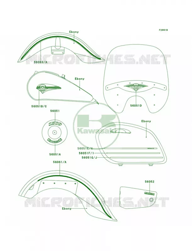 DecalsEbony Kawasaki MOTOS 1500 2001 Vulcan 1500 Nomad  VN1500-G3