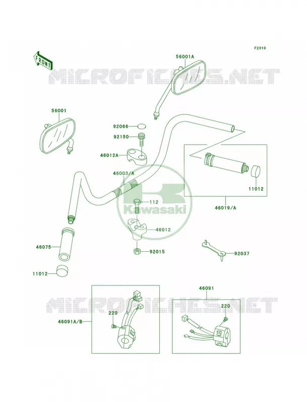 Handlebar Kawasaki MOTOS 1500 2001 Vulcan 1500 Nomad  VN1500-G3
