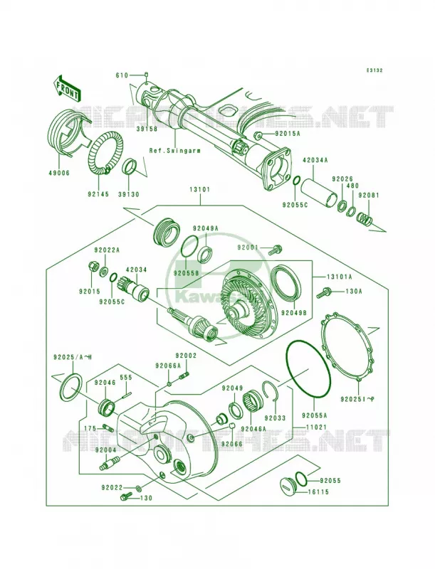 Drive ShaftFinal Gear Kawasaki MOTOS 1500 2000 Vulcan 1500 Nomad Fi  VN1500-L1