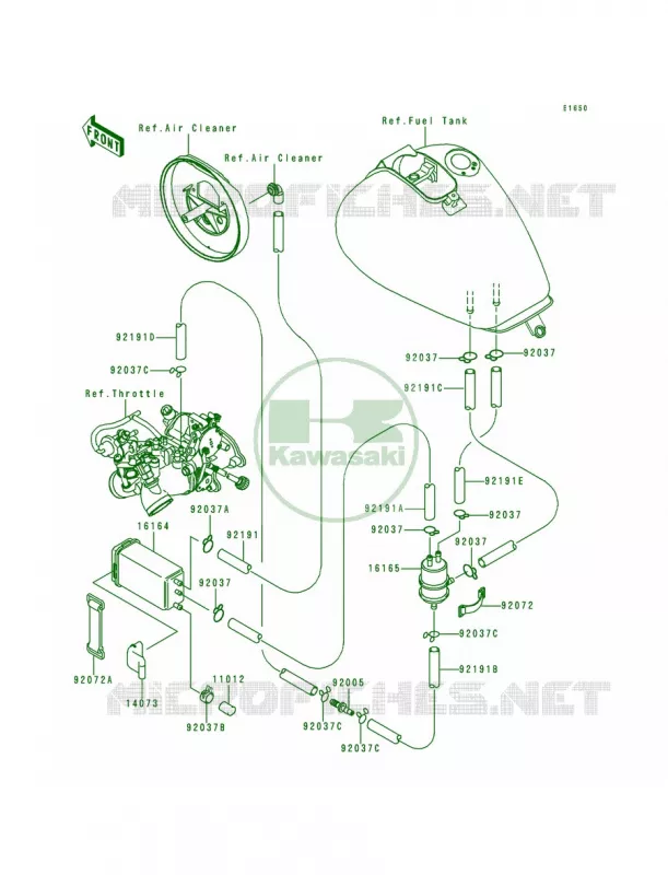 Fuel Evaporative System Kawasaki MOTOS 1500 2000 Vulcan 1500 Nomad Fi  VN1500-L1