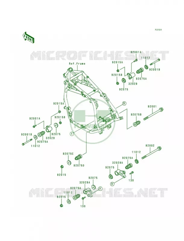 Frame Fittings Kawasaki MOTOS 1200 2000 Voyager XII  ZG1200-B14