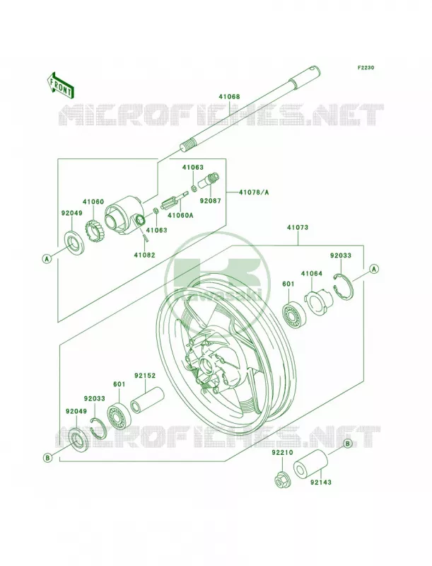 Front Wheel Kawasaki MOTOS 1500 1999 Vulcan 1500 Nomad  VN1500-G1A