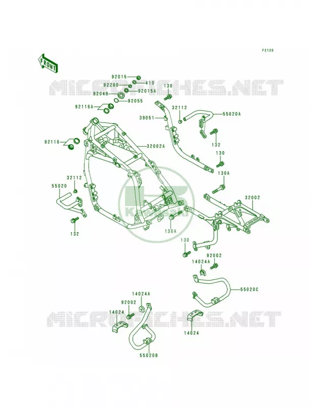 Frame Kawasaki MOTOS 1200 1998 Voyager XII  ZG1200-B12