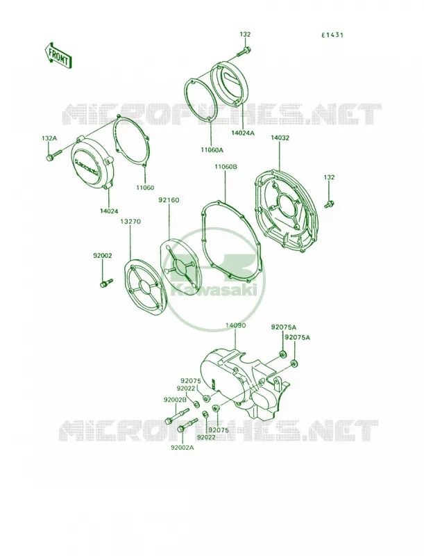 Engine Covers Kawasaki MOTOS 1200 1993 Voyager XII  ZG1200-B7