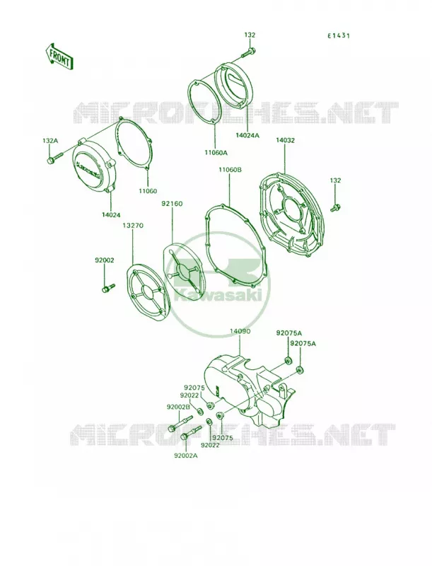 Engine Covers Kawasaki MOTOS 1200 1992 Voyager XII  ZG1200-B6