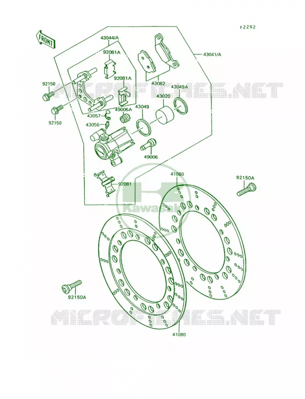 Front Brake Kawasaki MOTOS 1200 1992 Voyager XII  ZG1200-B6