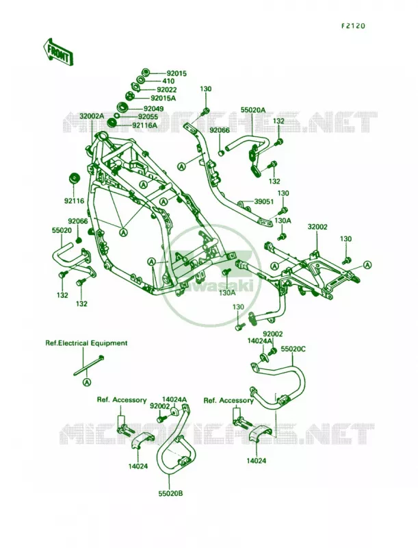 Frame Kawasaki MOTOS 1200 1991 Voyager XII  ZG1200-B5