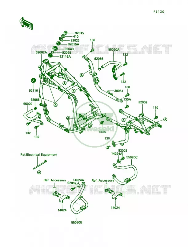 Frame Kawasaki MOTOS 1200 1990 Voyager XII  ZG1200-B4