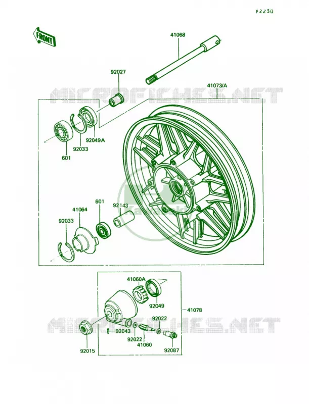 Front Hub Kawasaki MOTOS 1200 1989 Voyager XII  ZG1200-B3