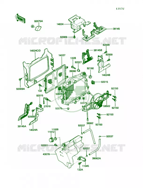 Radiator Kawasaki MOTOS 1200 1989 Voyager XII  ZG1200-B3