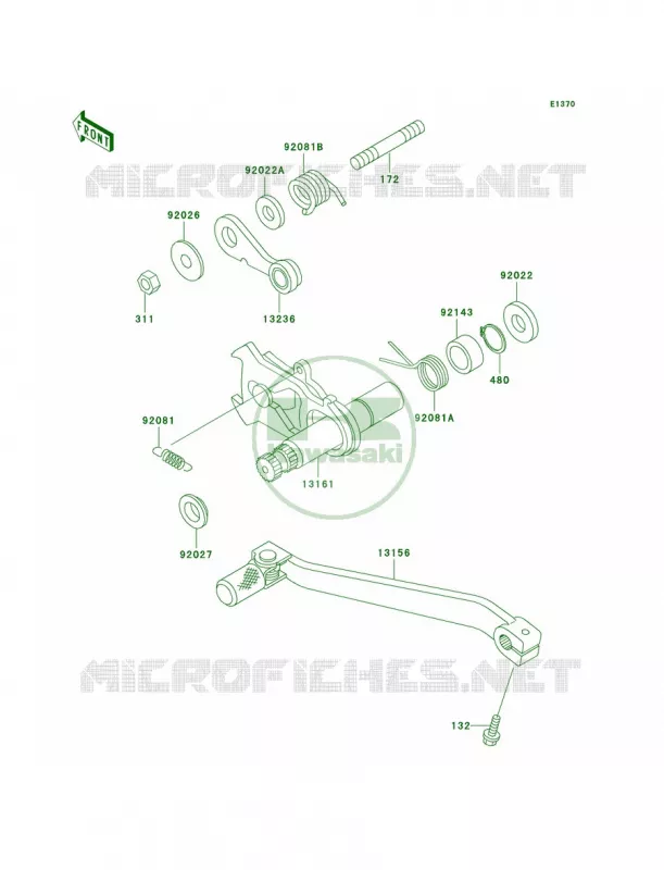 Gear Change Mechanism Kawasaki MOTOS 650 1993 KLX650   KLX650-C1