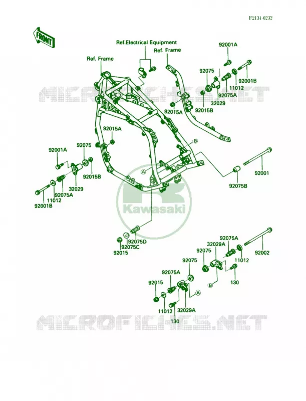 Frame Fitting Kawasaki MOTOS 1200 1988 Voyager XII  ZG1200-B2