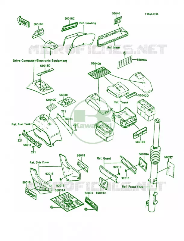 Labels Kawasaki MOTOS 1300 1987 Voyager  ZN1300-A5