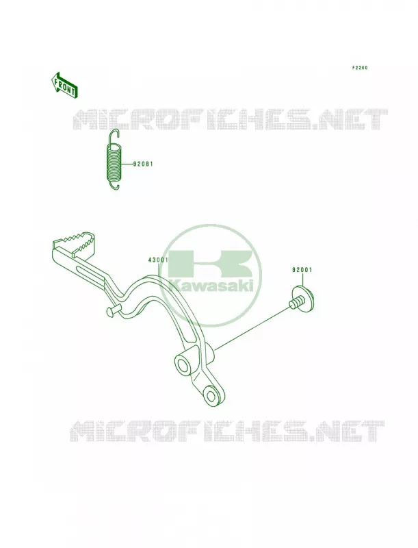 Brake Pedal Kawasaki MOTOS 200 1992 KDX200  KDX200-E4