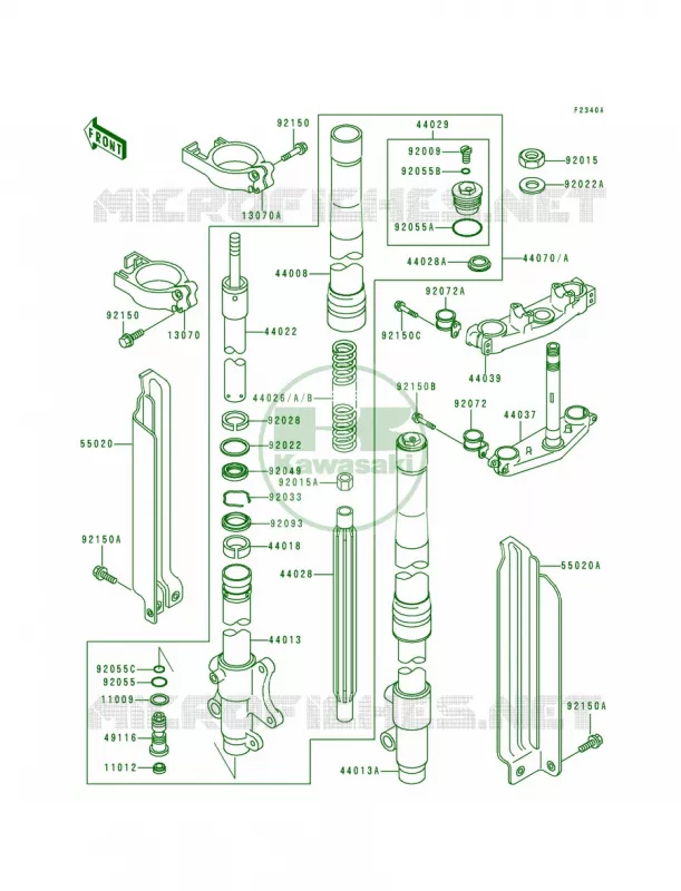 Front ForkKDX200-E5E6 Kawasaki MOTOS 200 1992 KDX200  KDX200-E4