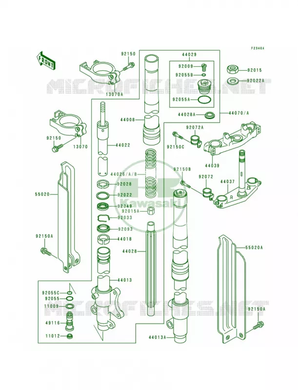 Front ForkKDX200-E5E6 Kawasaki MOTOS 200 1992 KDX200  KDX200-E4
