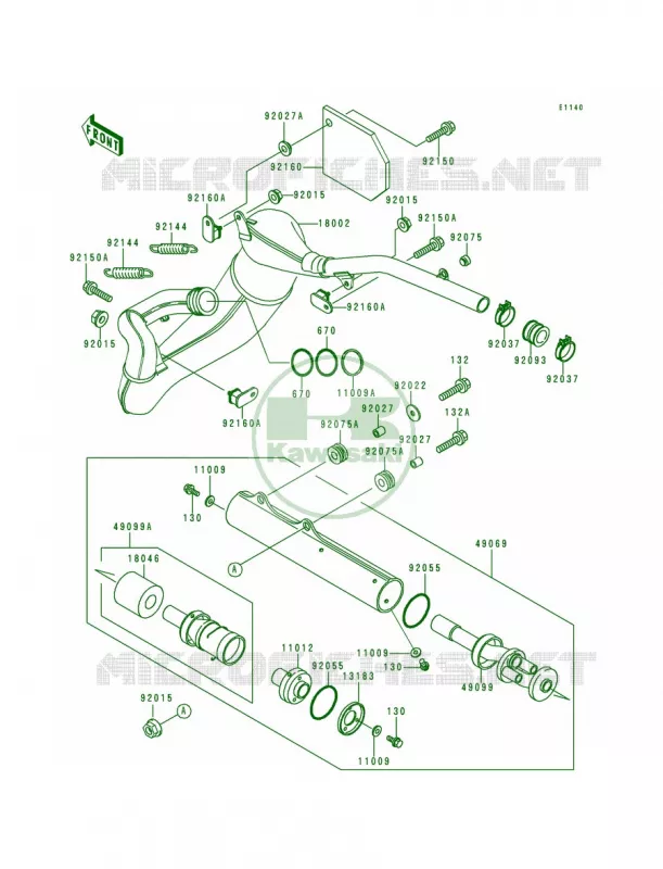 Mufflers Kawasaki MOTOS 200 1992 KDX200  KDX200-E4