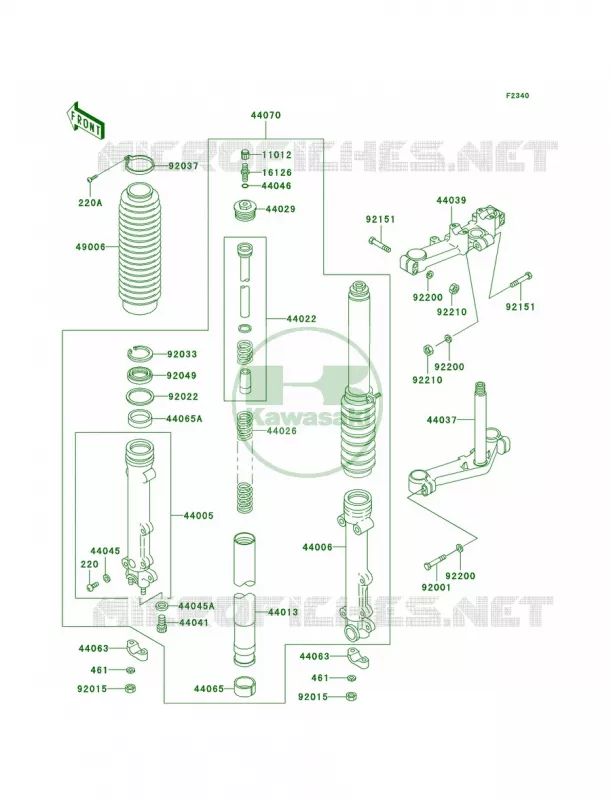 Front ForkP20 Kawasaki MOTOS 1000 2005 Police 1000  KZ1000-P24