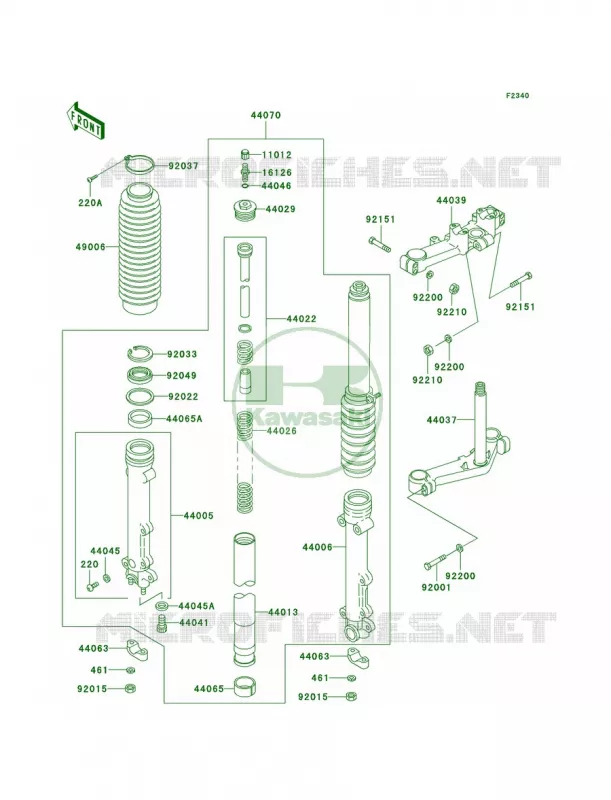 Front ForkP20 Kawasaki MOTOS 1000 2003 Police 1000  KZ1000-P22